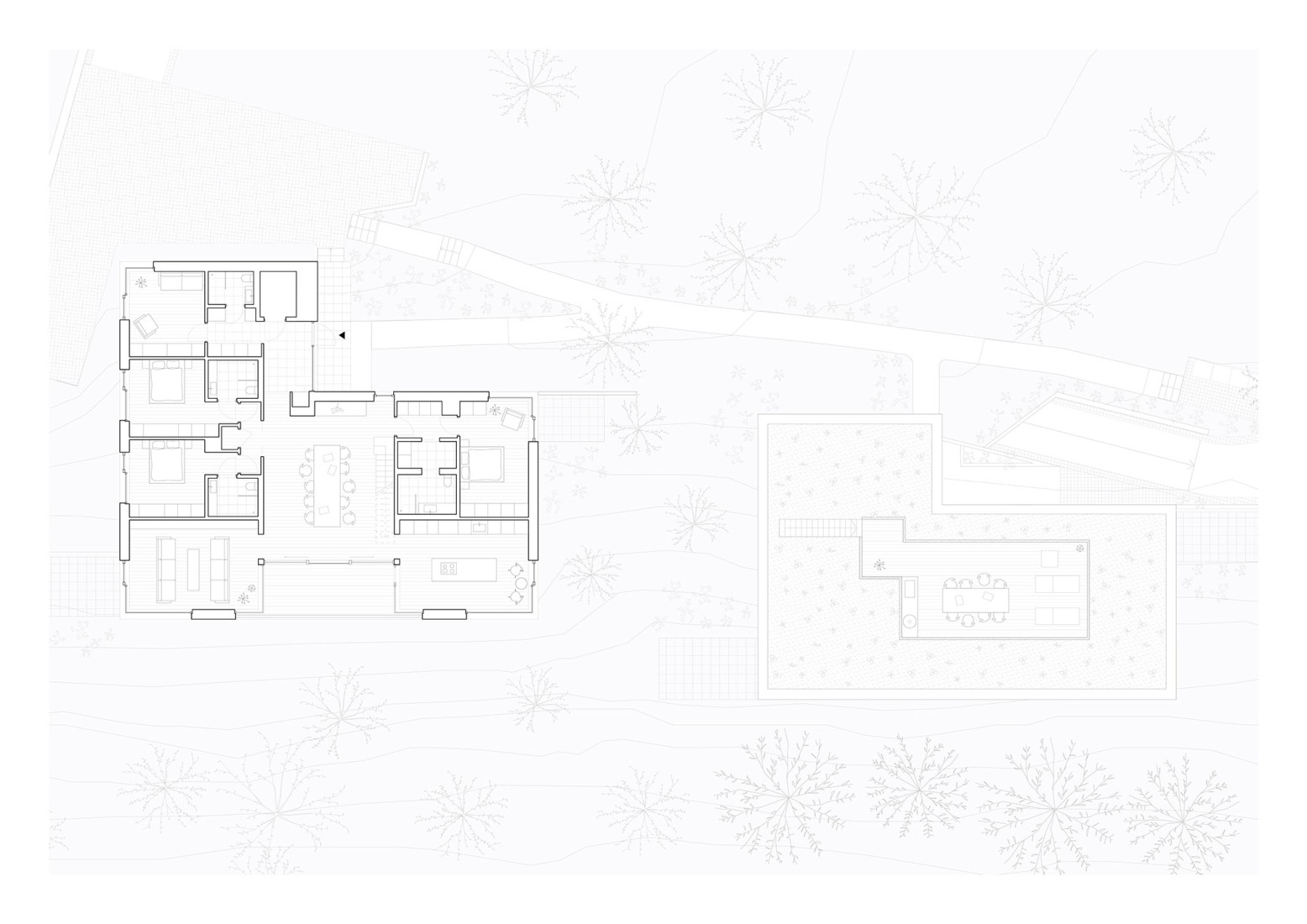 Roof floor plan. Grimelundsveien Apartments by R21 Arkitekter.