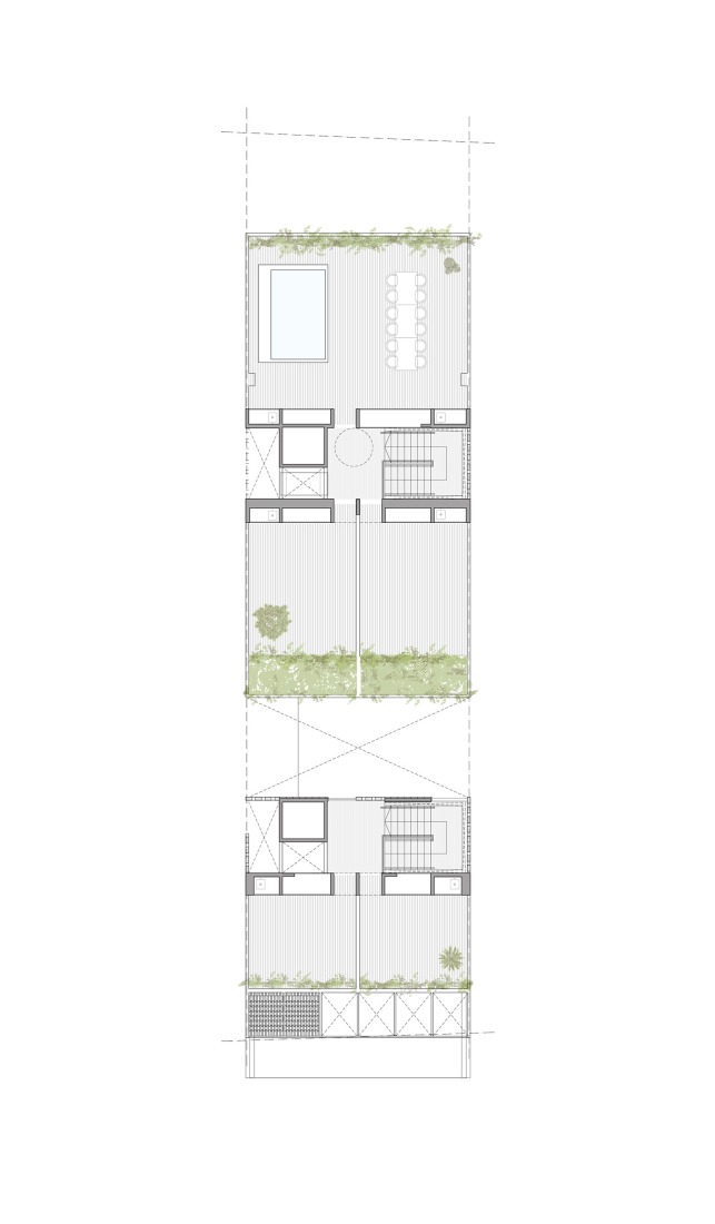Plano de cubierta. NÑZ 3949 por Estudio Arqtipo. 