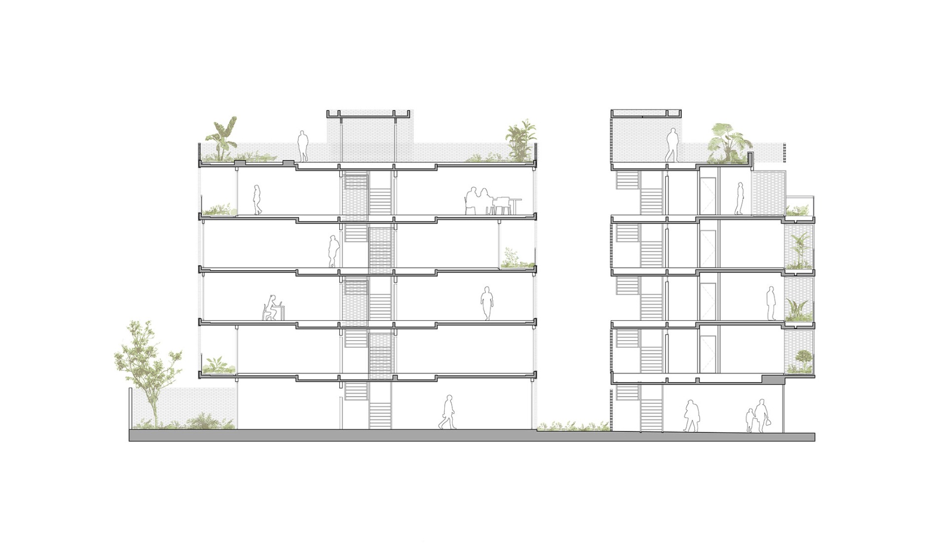 Sección. NÑZ 3949 por Estudio Arqtipo. 