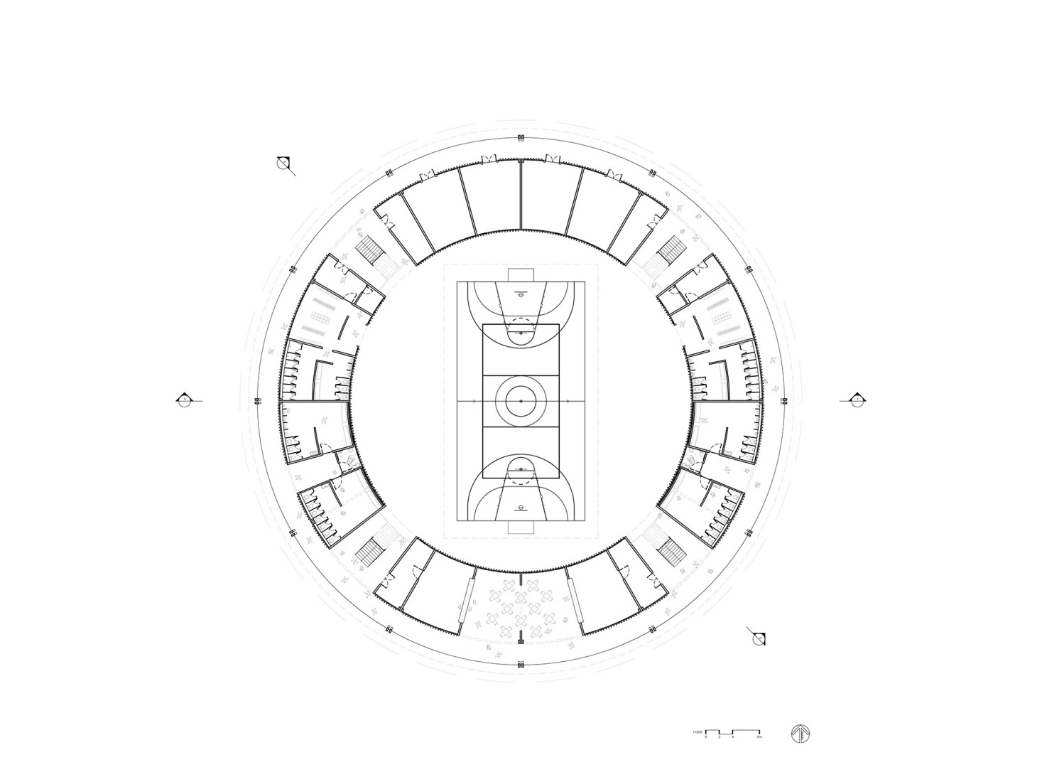 Arena. Ground floor plan. Quintana Roo Park by Aidia Studio. Arena. Ground floor plan. Quintana Roo Park by Aidia Studio.