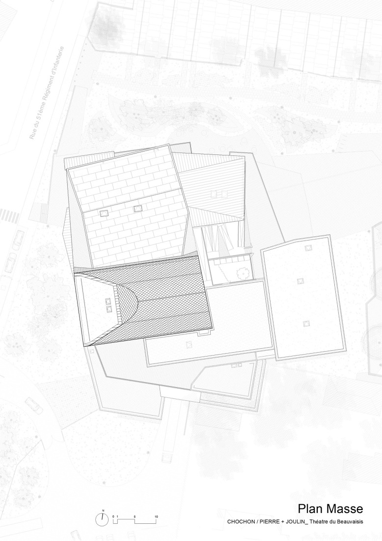 Plano de emplazamiento. Teatro Regional de Beauvaisis por AJC Architectes.