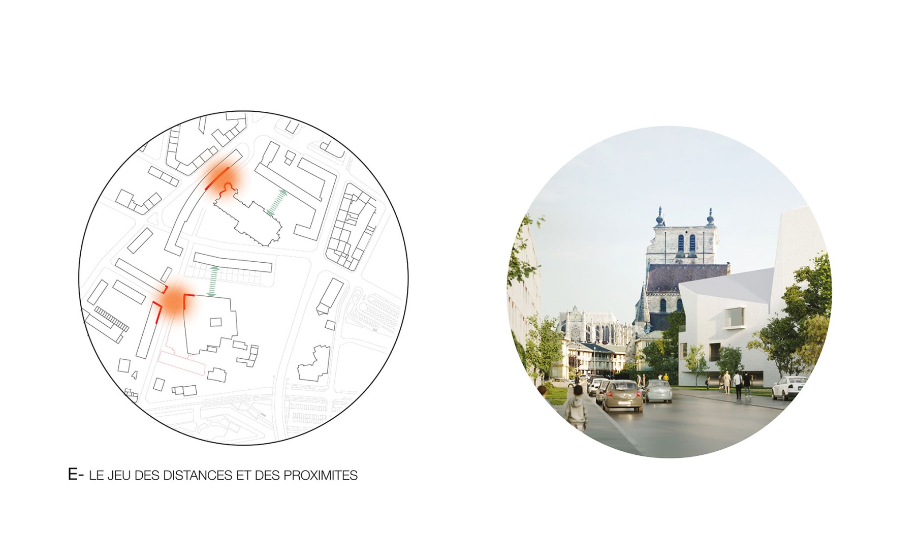 Esquemas de implantación. Teatro Regional de Beauvaisis por AJC Architectes.