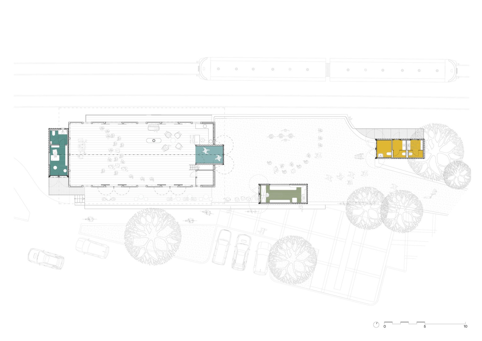 Plano de planta baja. Drevak por Sodomka Sodomková Architekti.