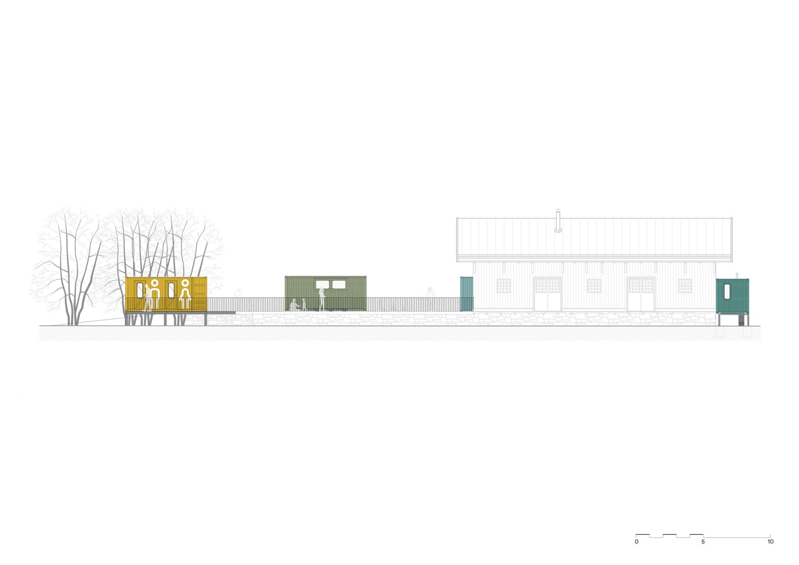 Alzado norte. Drevak por Sodomka Sodomková Architekti.