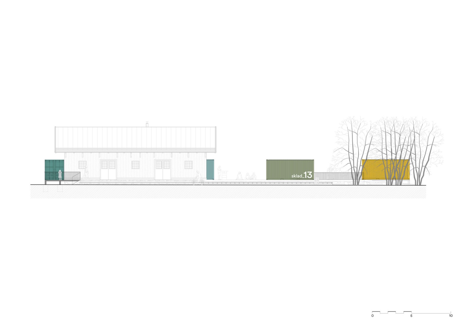 Alzado sur. Drevak por Sodomka Sodomková Architekti.