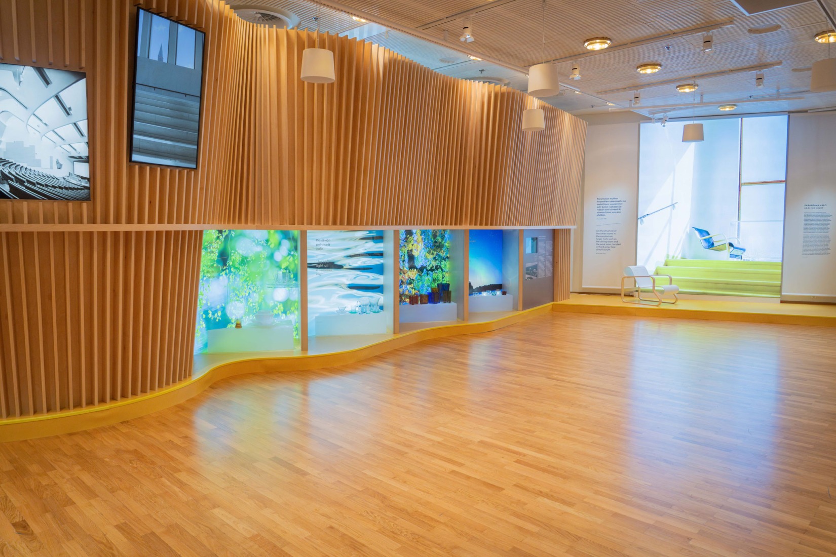 Exposición permanente del Finlandia Hall de Helsinki. Fotografía por Kusti Manninen.