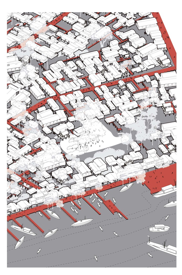 Red anfibia, distrito urbano del municipio de Afuá, Pará, 2025. Imagen cortesía de Fundação Bienal de São Paulo.