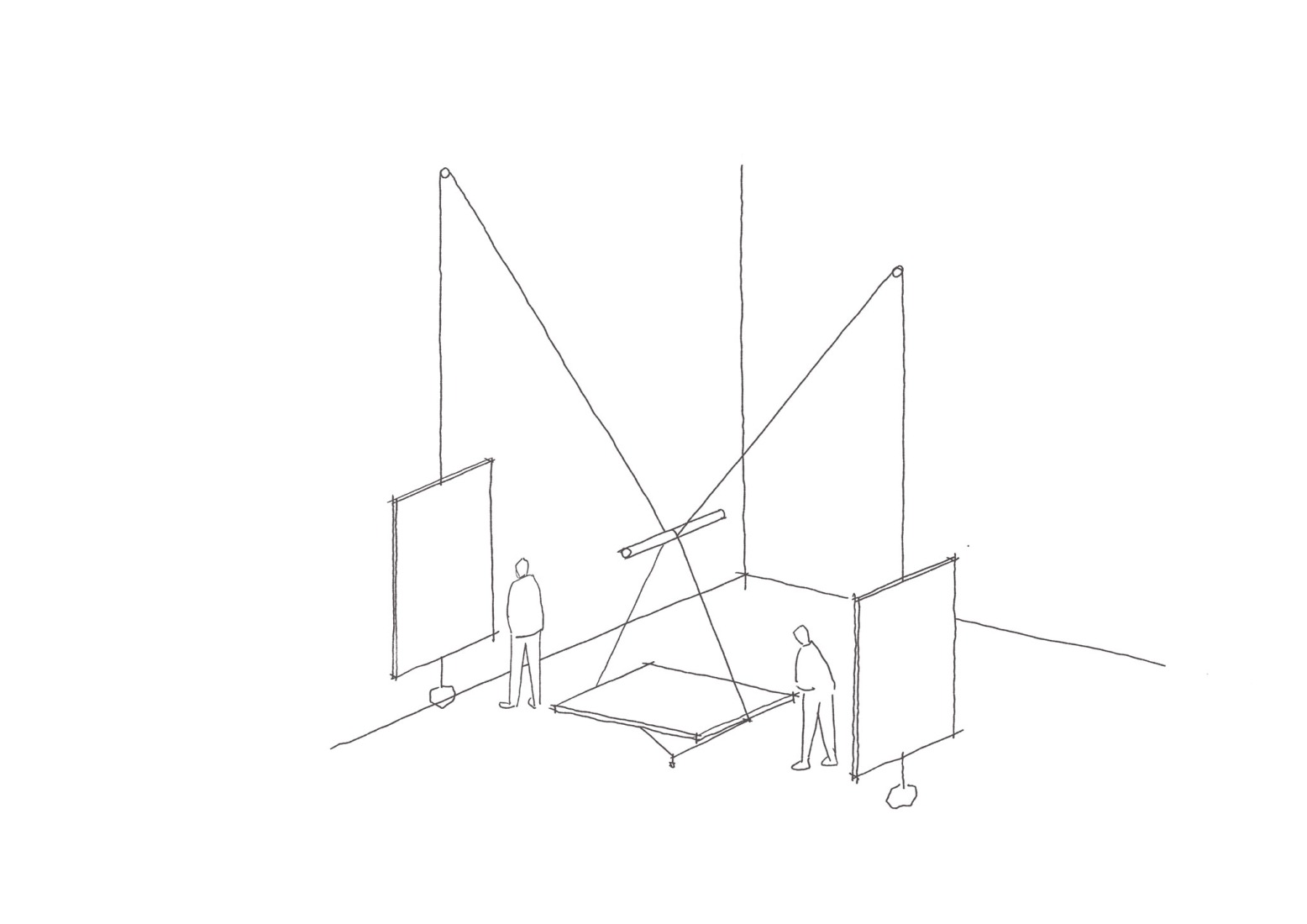 Croquis. Vista de la instalación en el Pabellón de Brasil de la XIX Bienal de Arquitectura de Venecia, parte de la exposición (RE)INVENCIÓN. 