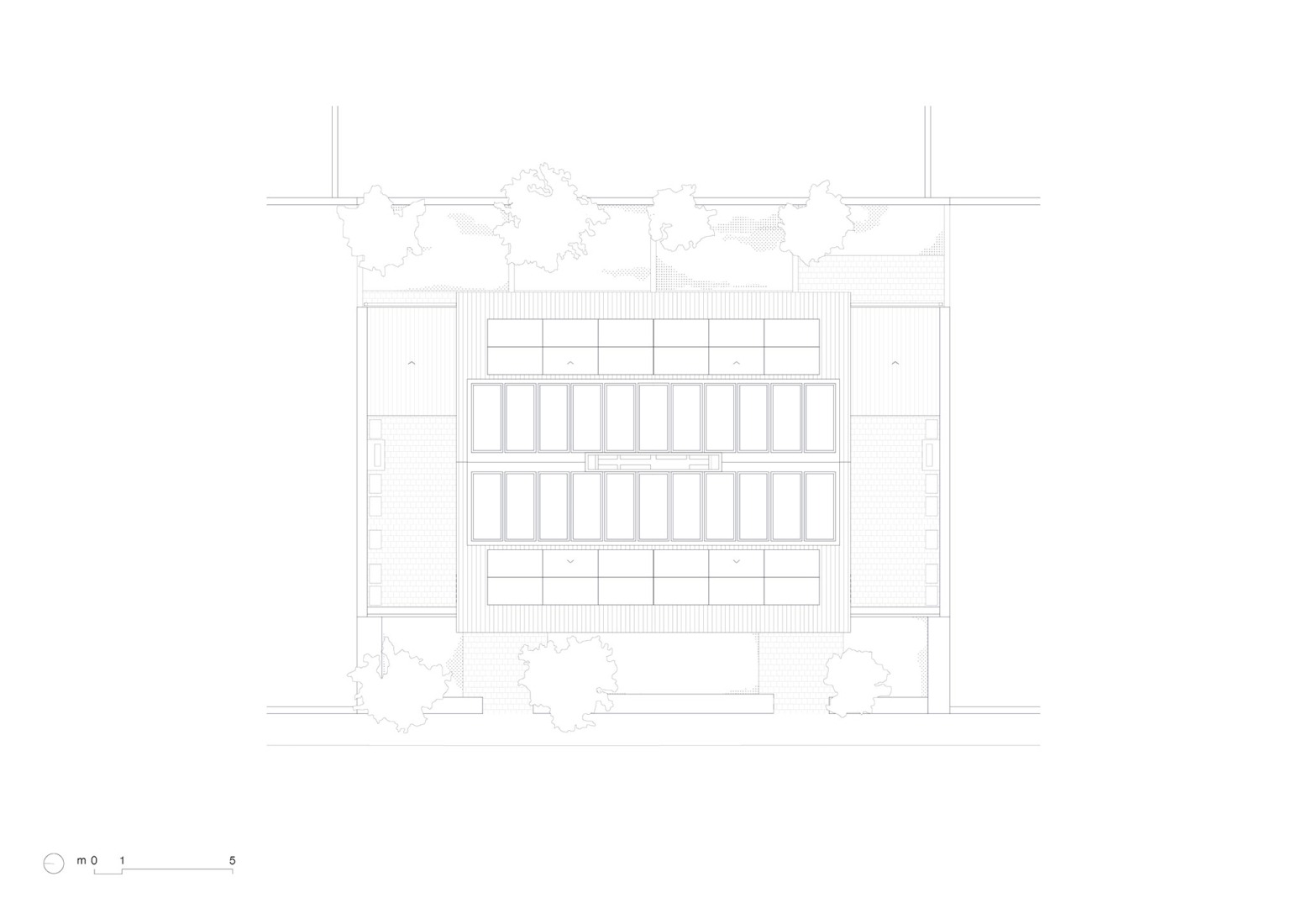Plano de planta de cubierta. «Ses Veles Puigpunyent» por Alventosa Morell Arquitectes y Joan Josep Fortuny Giró.