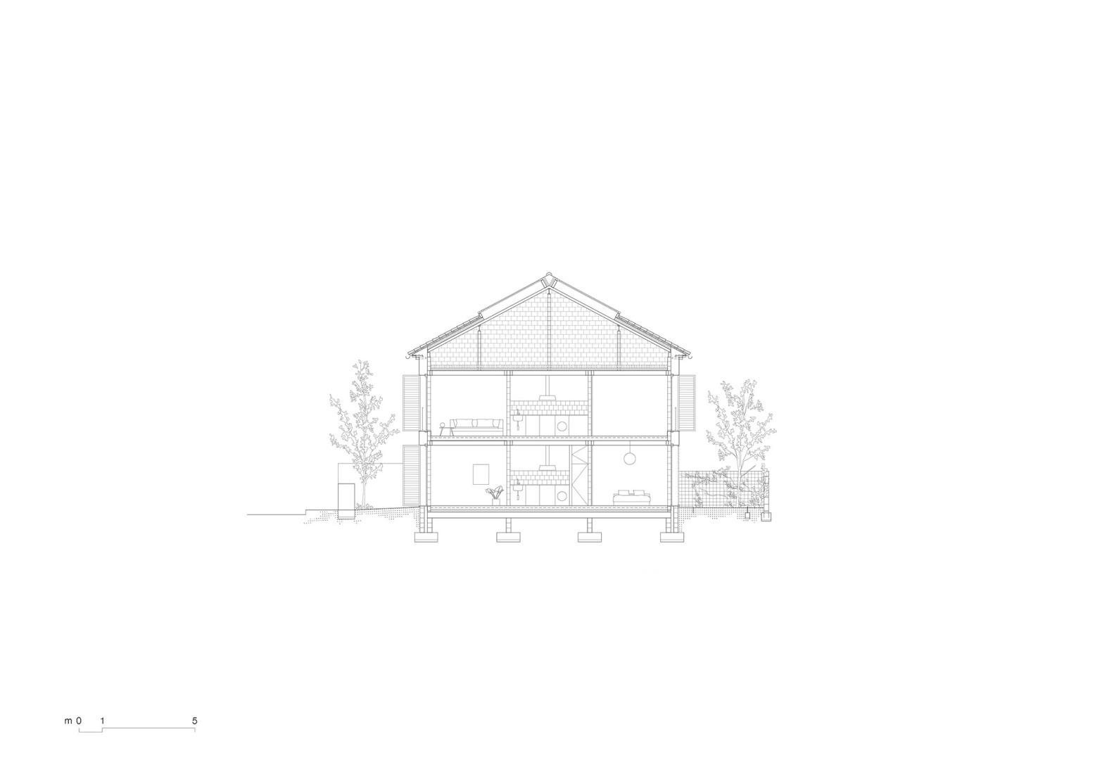 Sección. «Ses Veles Puigpunyent» por Alventosa Morell Arquitectes y Joan Josep Fortuny Giró.