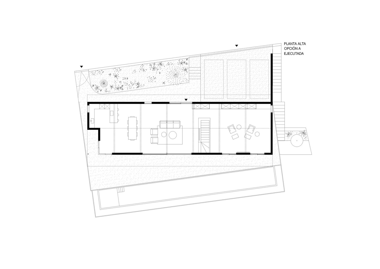 Plano de planta primera. Opción A (ejecutada). «The Grasshome» por EME157.