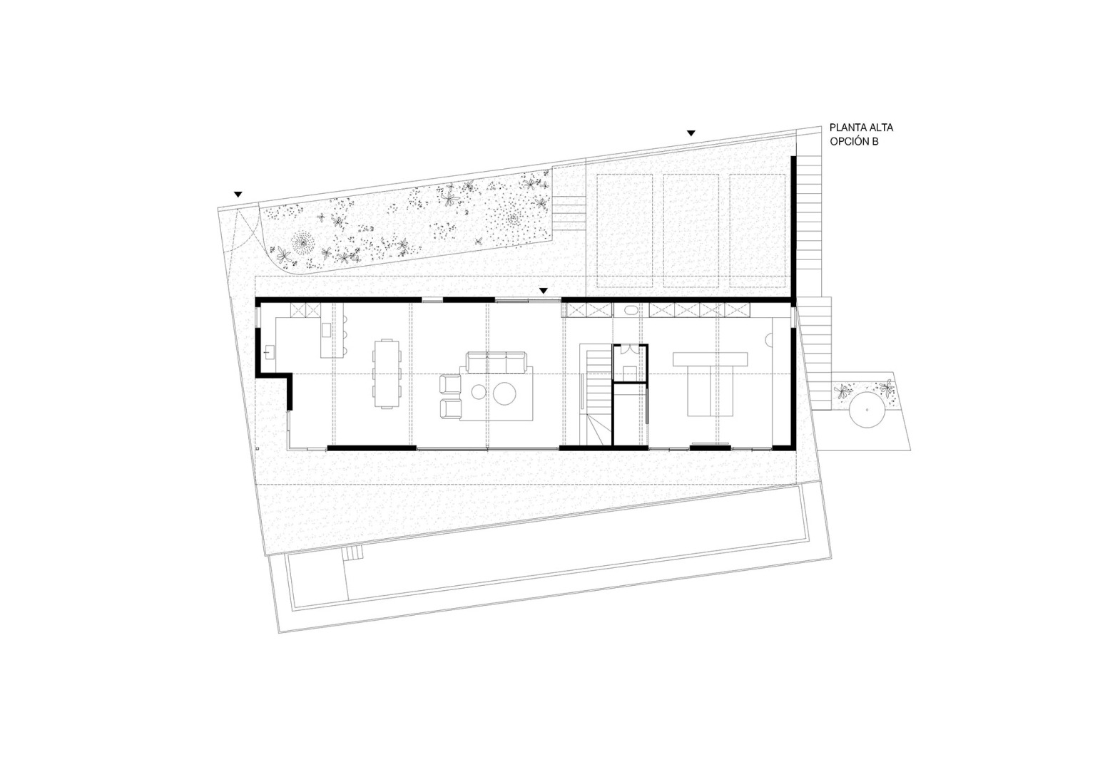 Plano de planta primera. Opción B. «The Grasshome» por EME157.