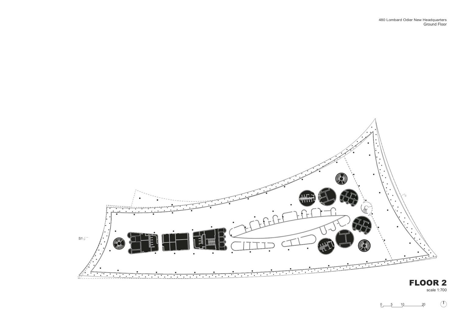 Second floor plan. Lombard Odier New Headquarters by Herzog & de Meuron. 