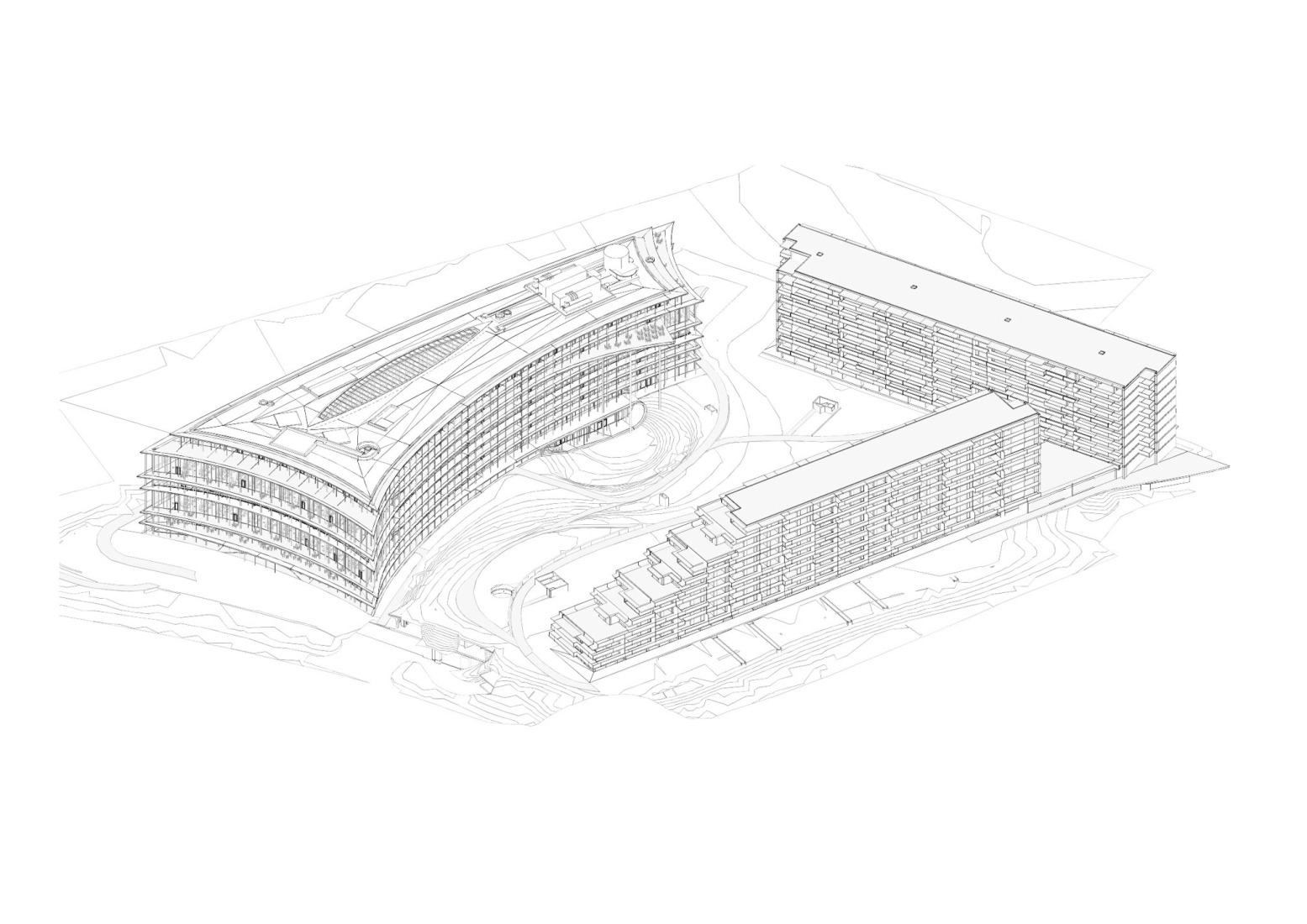 Axonometric. Lombard Odier New Headquarters by Herzog & de Meuron. 