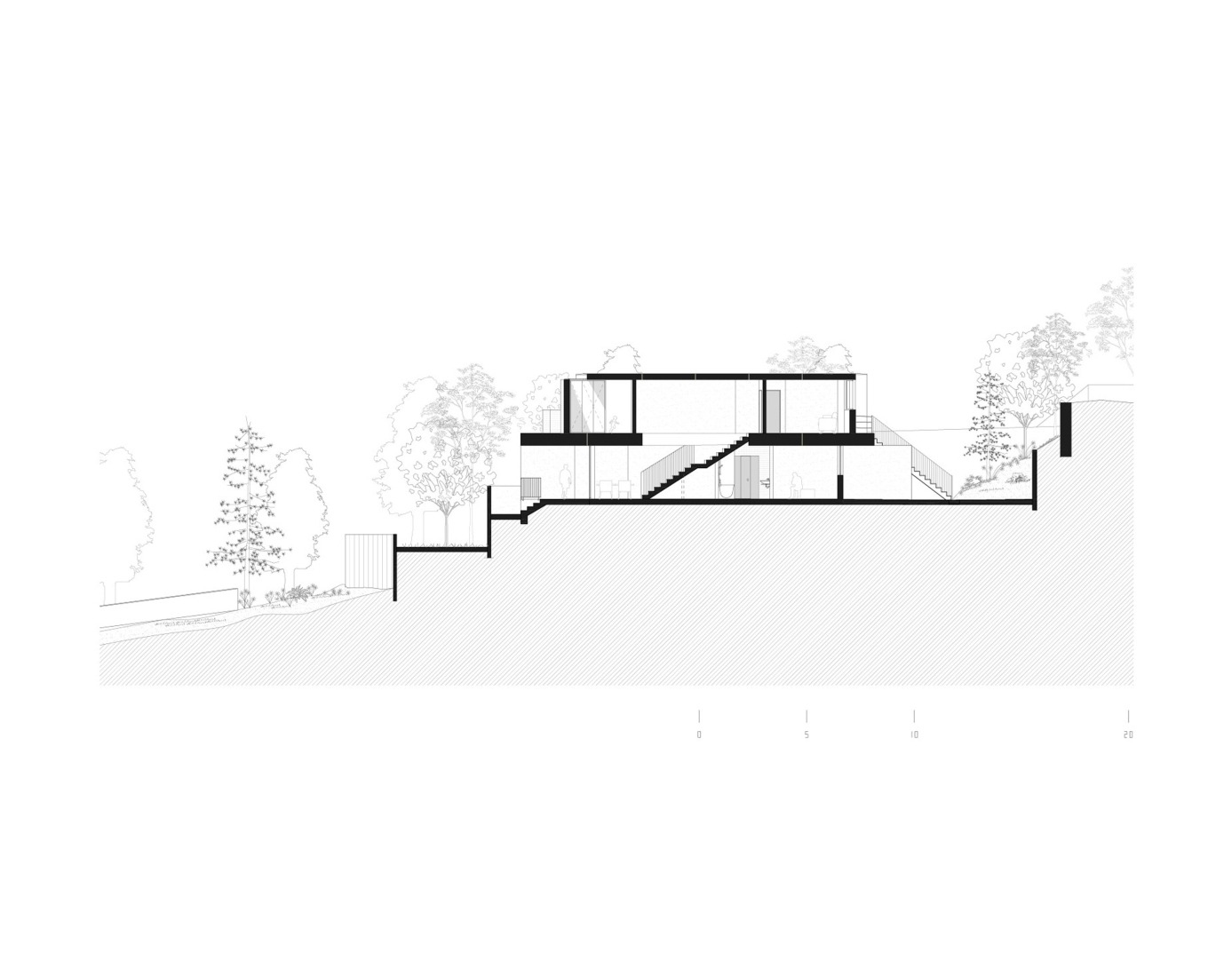 Sección. Casas G-5 por SUMMARY Architects. 