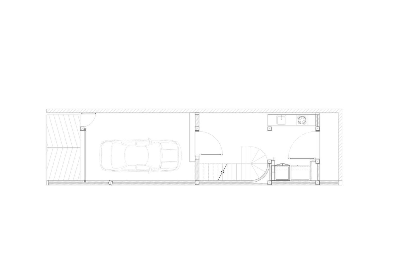 Plano de planta baja. Casa AA por PHTAA. Plano de planta baja. Casa AA por PHTAA.