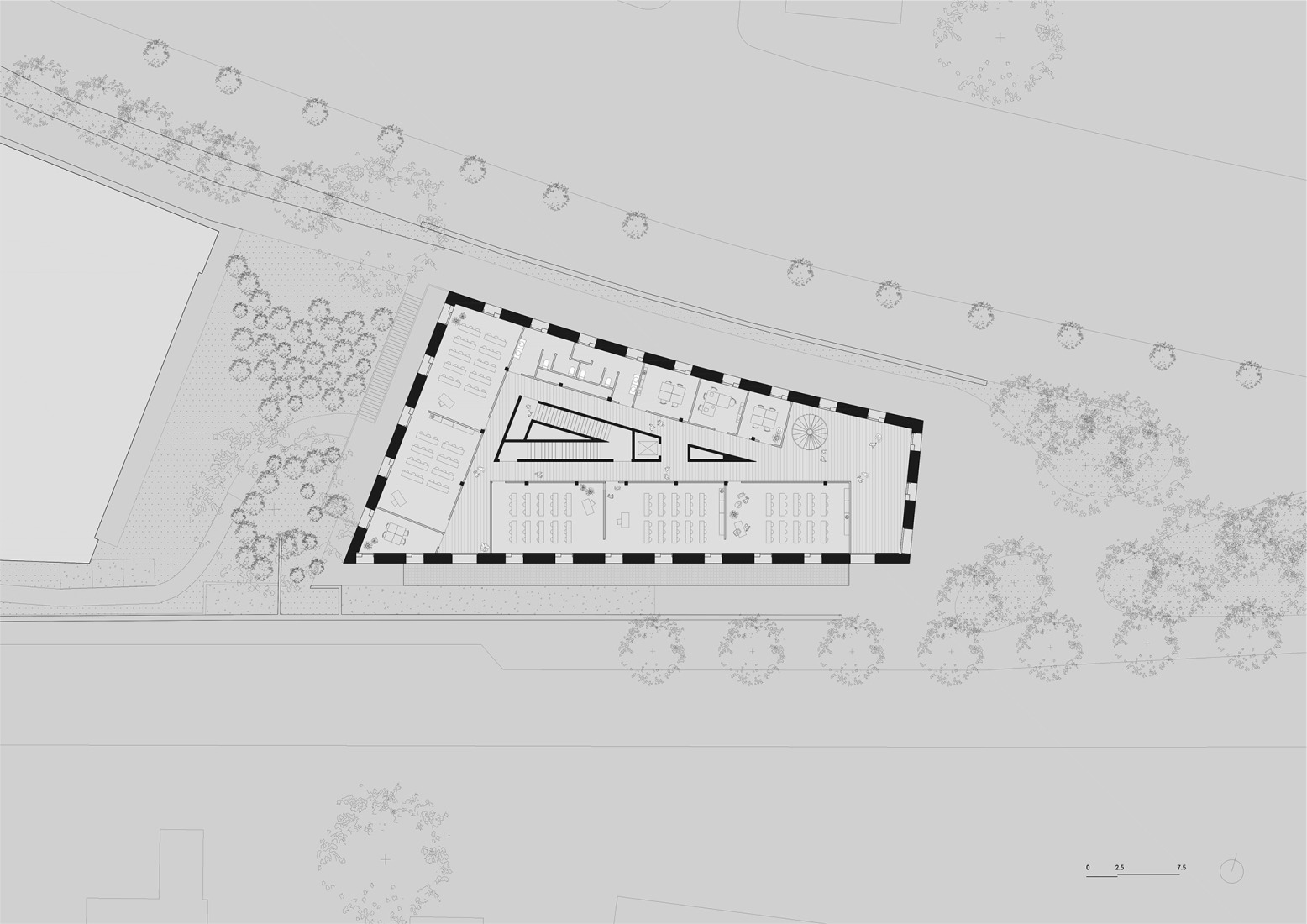 Plano de planta baja. Escuela de Diseño iXcampus por SAME. Plano de planta baja. Escuela de Diseño iXcampus por SAME.