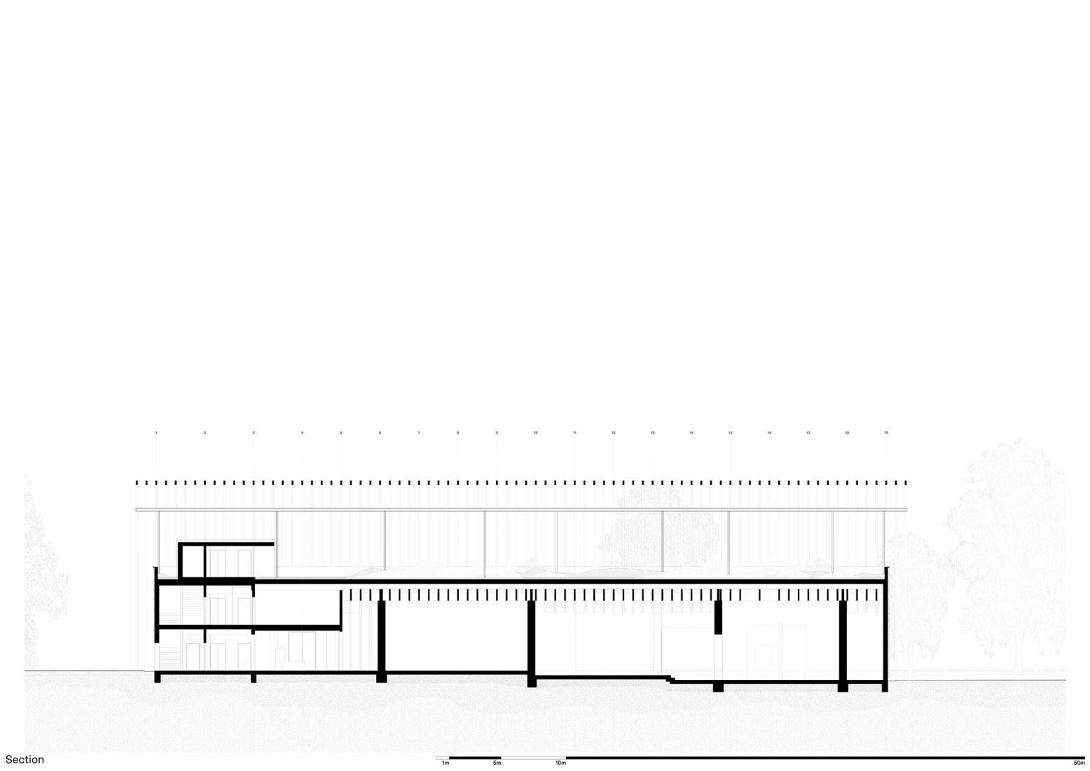 Sección. Museo Ehrhardt por Kéré architecture y HK Architekten. Sección. Museo Ehrhardt por Kéré architecture y HK Architekten.