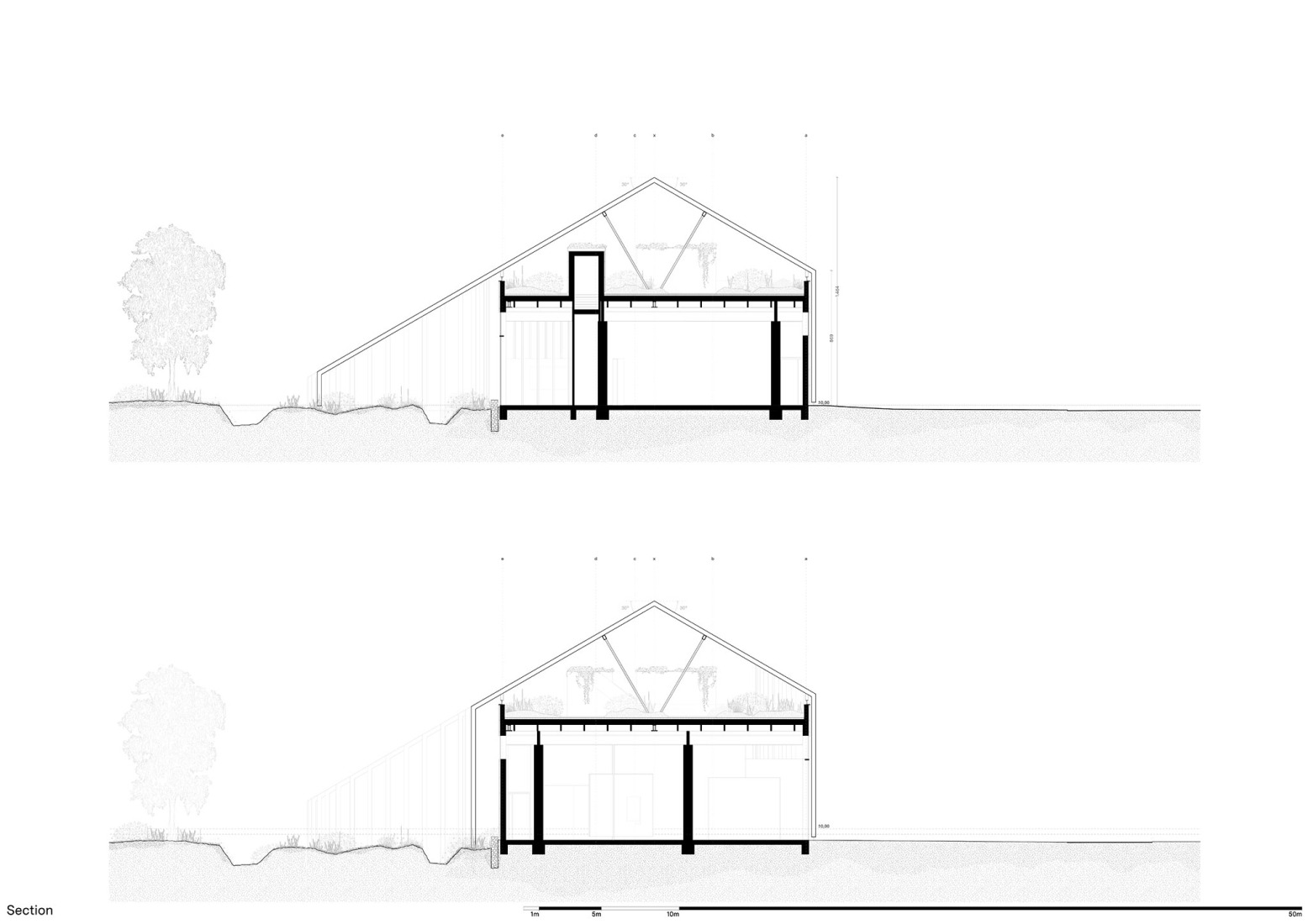 Sección. Museo Ehrhardt por Kéré architecture y HK Architekten. Sección. Museo Ehrhardt por Kéré architecture y HK Architekten.
