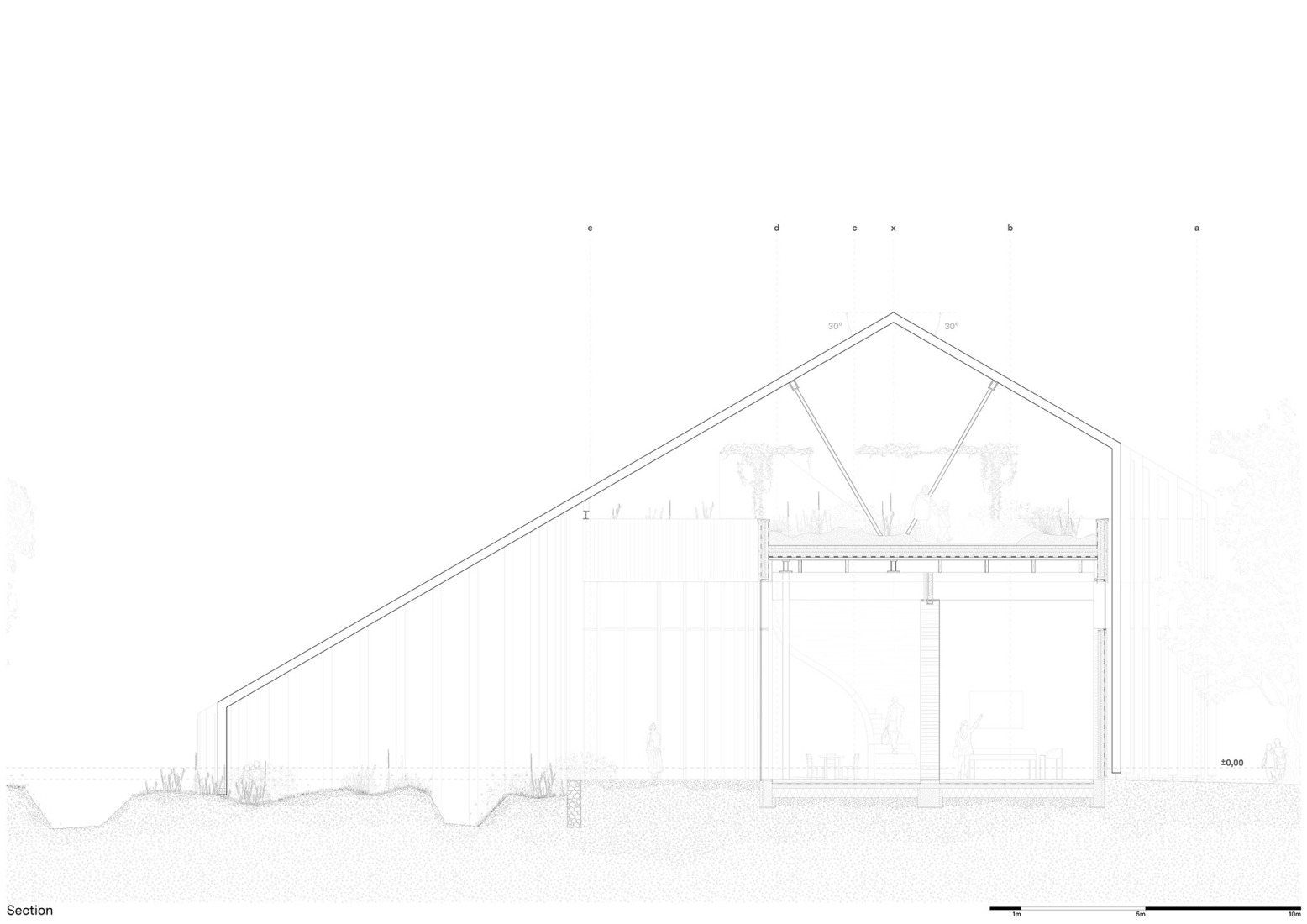 Sección. Museo Ehrhardt por Kéré architecture y HK Architekten. Sección. Museo Ehrhardt por Kéré architecture y HK Architekten.