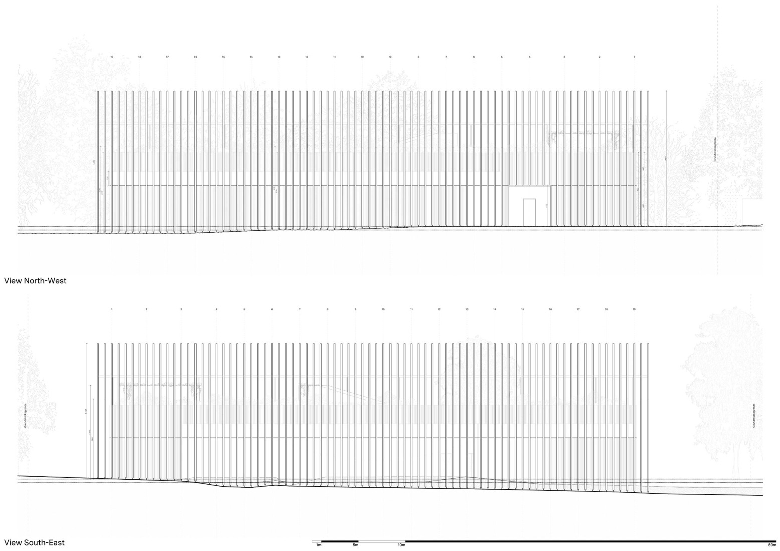 Alzado. Museo Ehrhardt por Kéré architecture y HK Architekten. Alzado. Museo Ehrhardt por Kéré architecture y HK Architekten.
