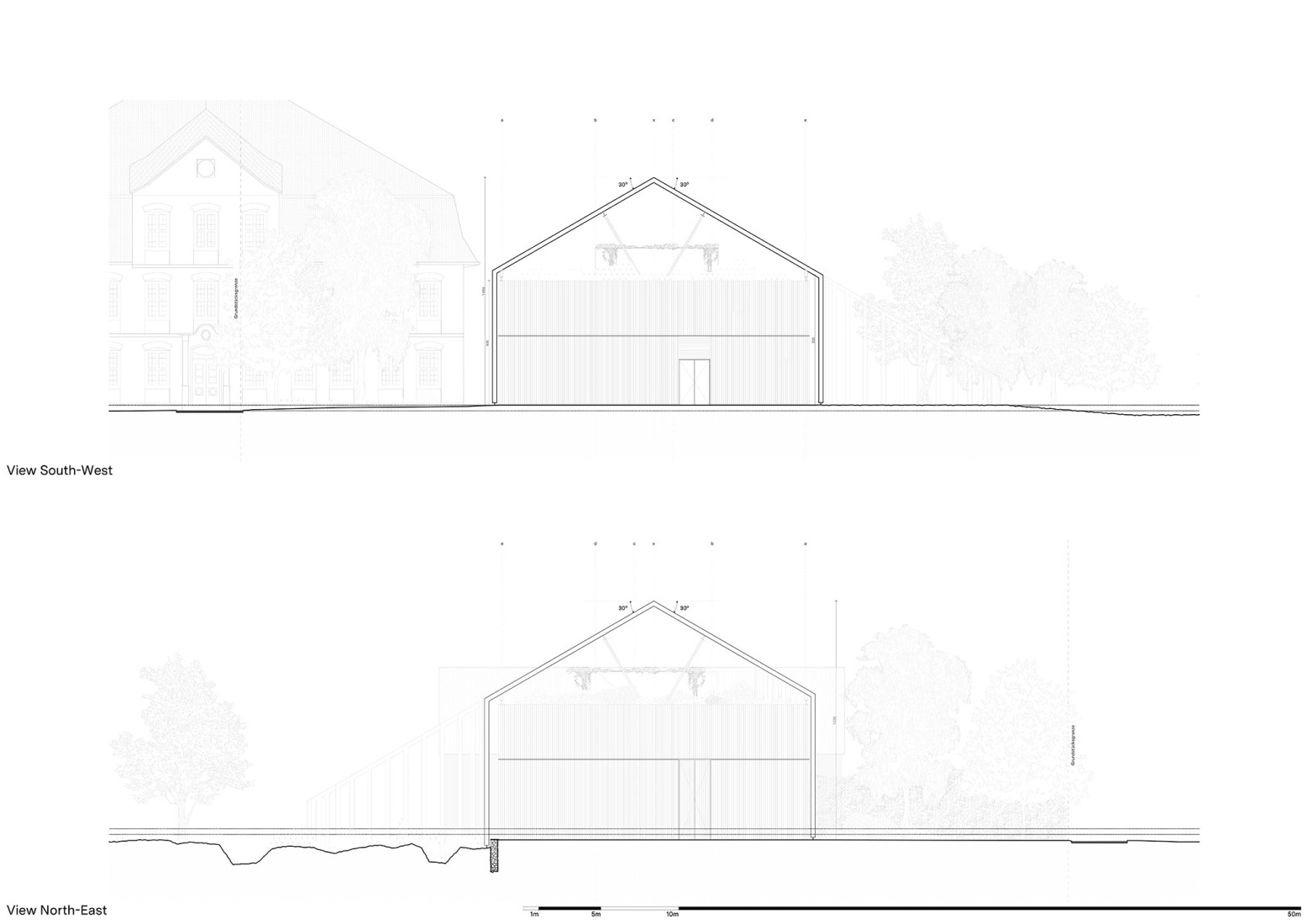 Alzado. Museo Ehrhardt por Kéré architecture y HK Architekten. Alzado. Museo Ehrhardt por Kéré architecture y HK Architekten.