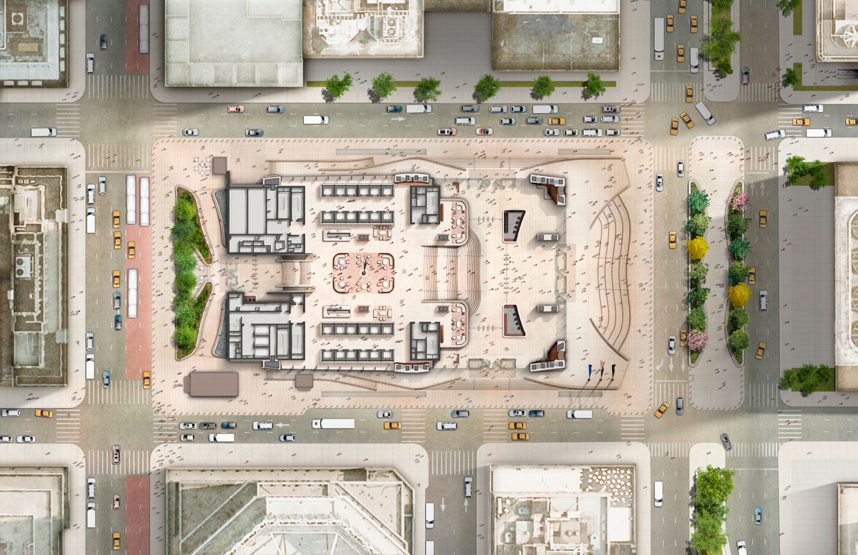 Ground floor plan. JPMorganChase’s New HQ by Foster + Partners.  Ground floor plan. JPMorganChase’s New HQ by Foster + Partners.