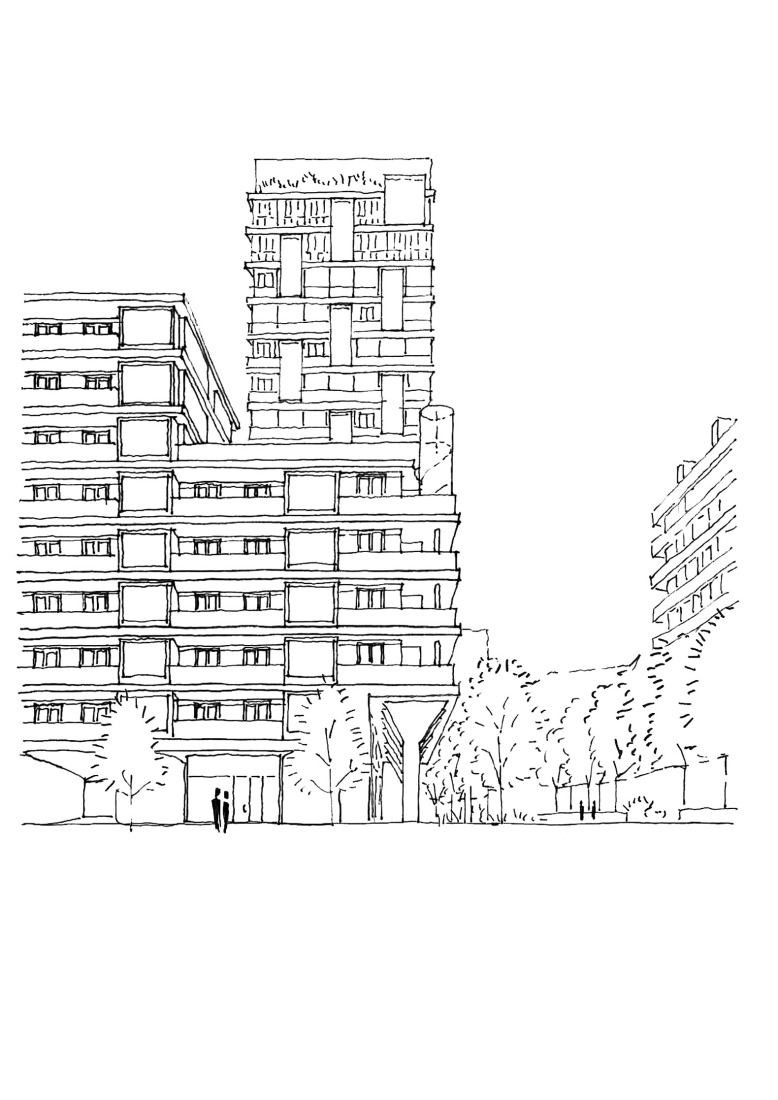 Sketches. Towarowa 22 - Office house phase B by Jems Architekci. 