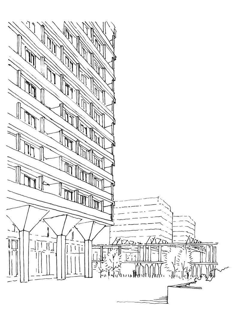 Sketches. Towarowa 22 - Office house phase B by Jems Architekci. 