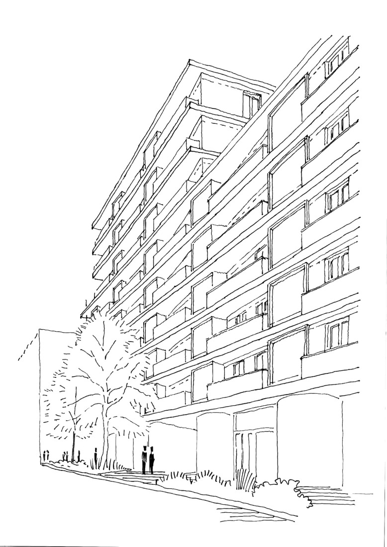 Sketches. Towarowa 22 - Office house phase B by Jems Architekci. 