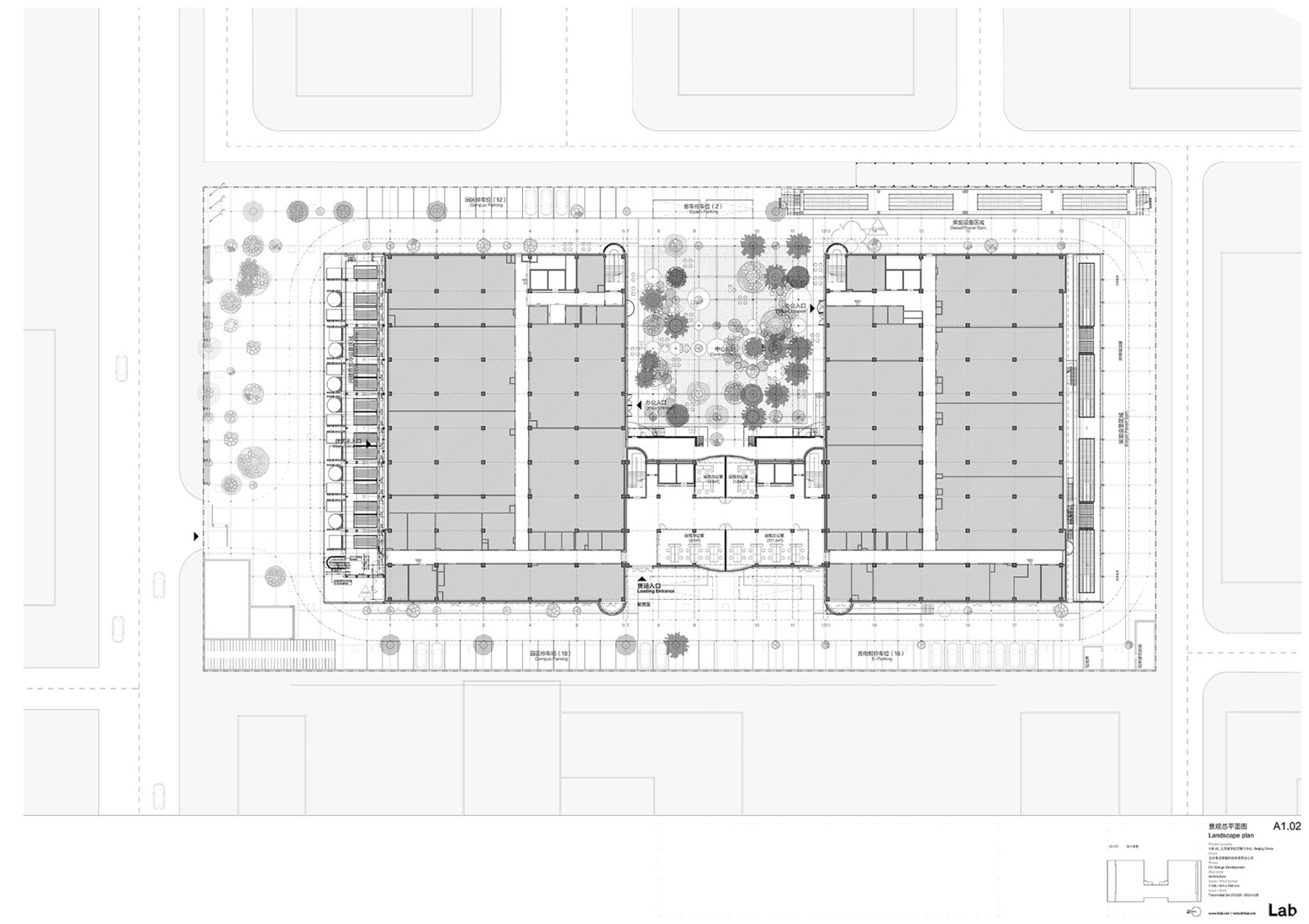 Plano de planta quinta. SPARK 761, Centro de Innovación y Desarrollo Digital de Pekín por llLab.