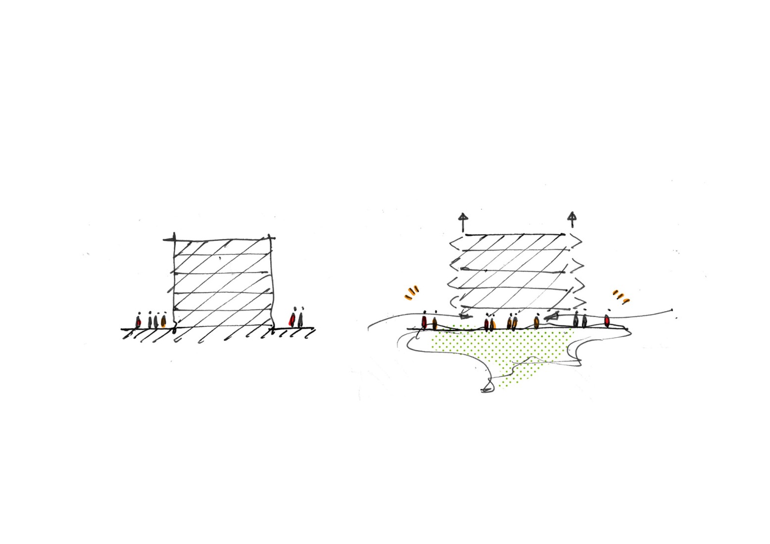 Croquis. SPARK 761, Centro de Innovación y Desarrollo Digital de Pekín por llLab.