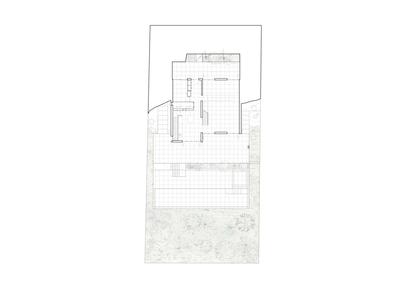 Plano de planta -1. Casa en Cala Tamarit por Raúl Sánchez. Plano de planta -1. Casa en Cala Tamarit por Raúl Sánchez.