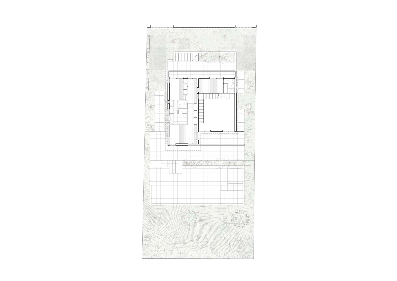 Plano de planta de acceso. Casa en Cala Tamarit por Raúl Sánchez. Plano de planta de acceso. Casa en Cala Tamarit por Raúl Sánchez.