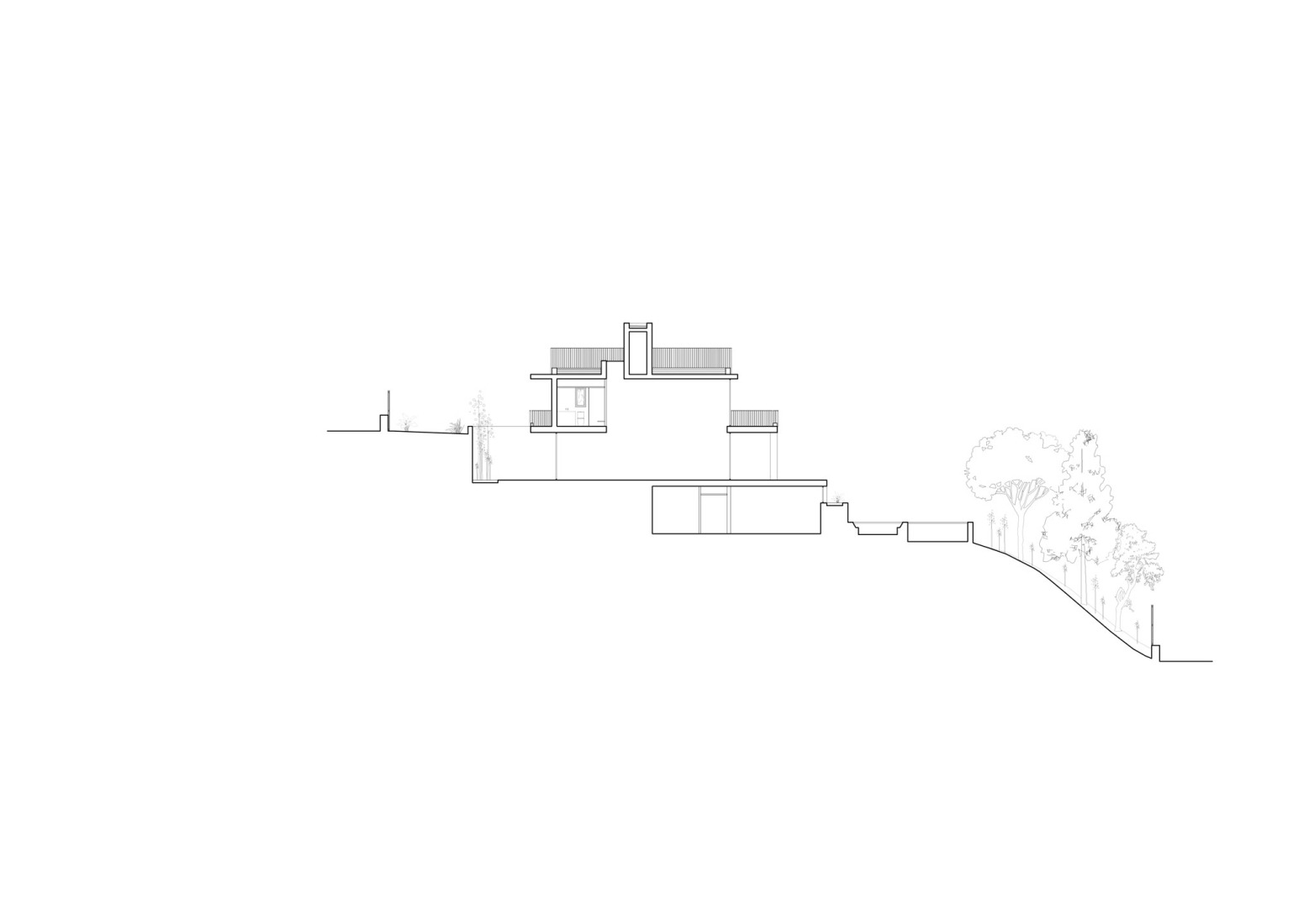 Sección. Casa en Cala Tamarit por Raúl Sánchez. Sección. Casa en Cala Tamarit por Raúl Sánchez.