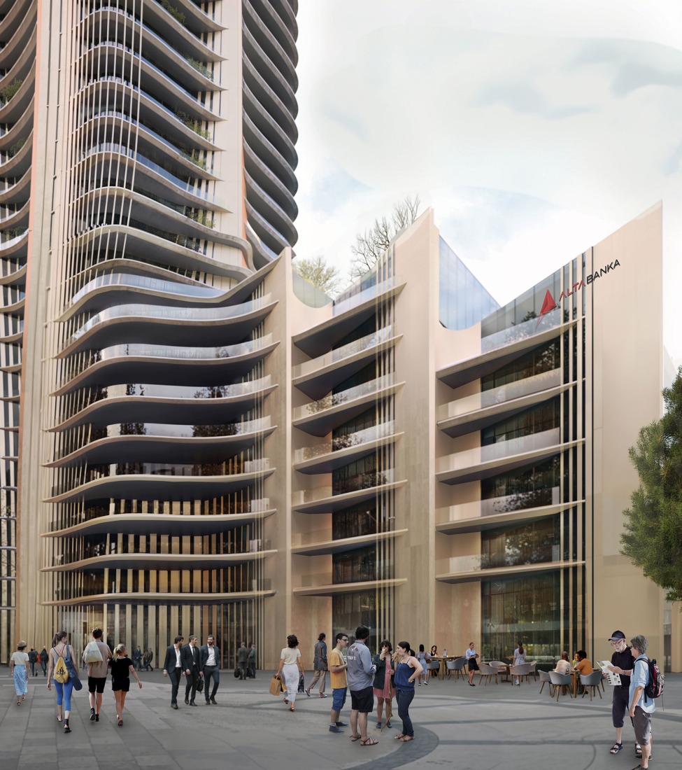 Alta Tower by Zaha Hadid Architects (ZHA) and Bureau Cube Partners (BCP). Rendering by Atchain