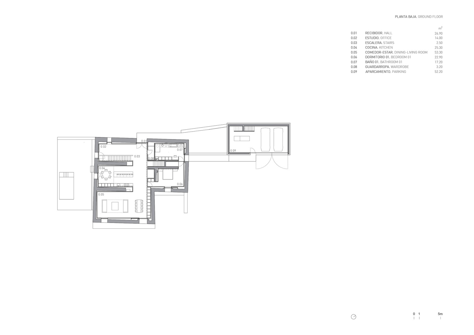 Ground floor plan. Mas Cadalt by Fran Silvestre Arquitectos.