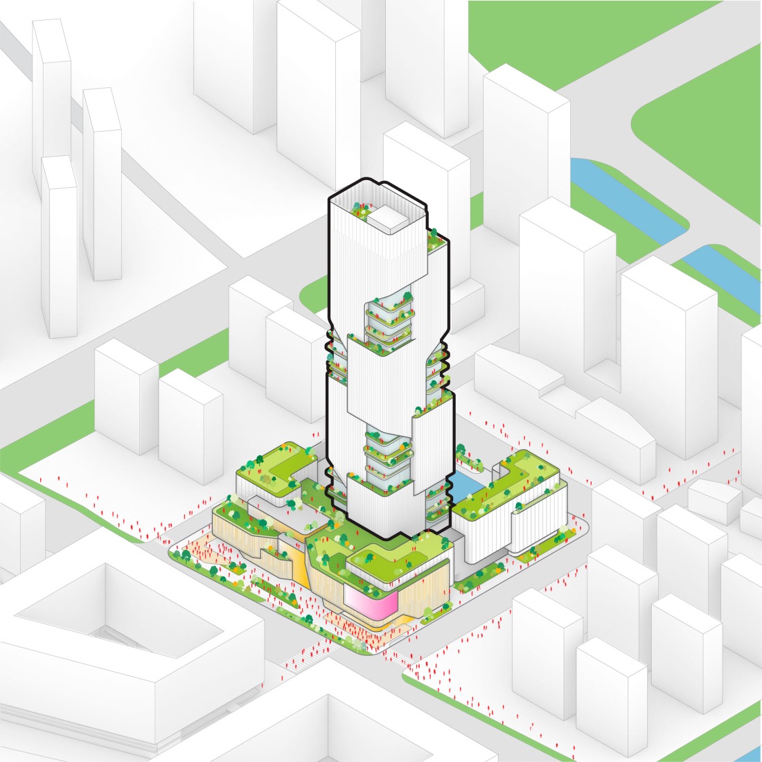 Diagrama. JD Beacon por Büro Ole Scheeren.