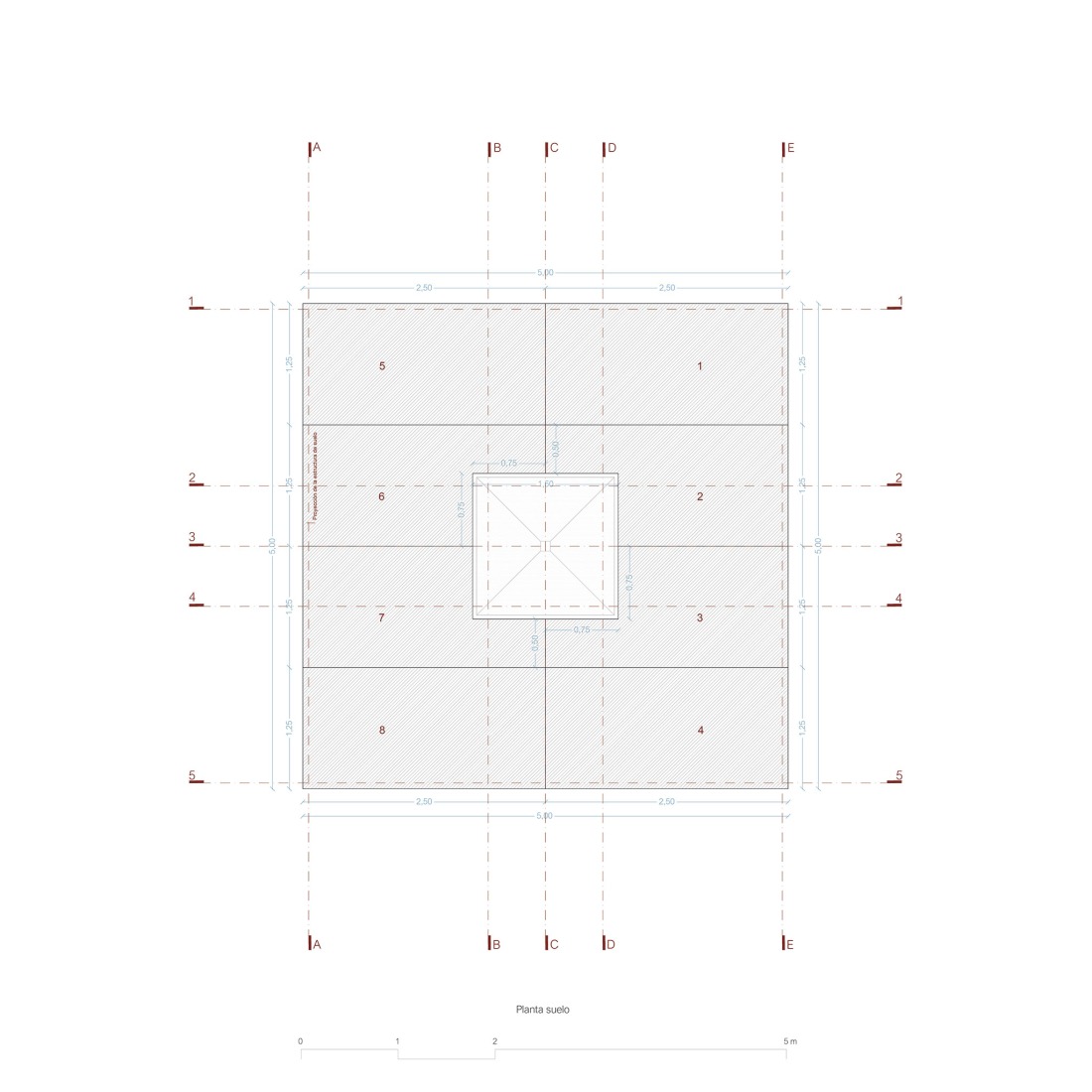 Ground floor plan. COMPLUVIUM by P + S  Estudio de Arquitectura.