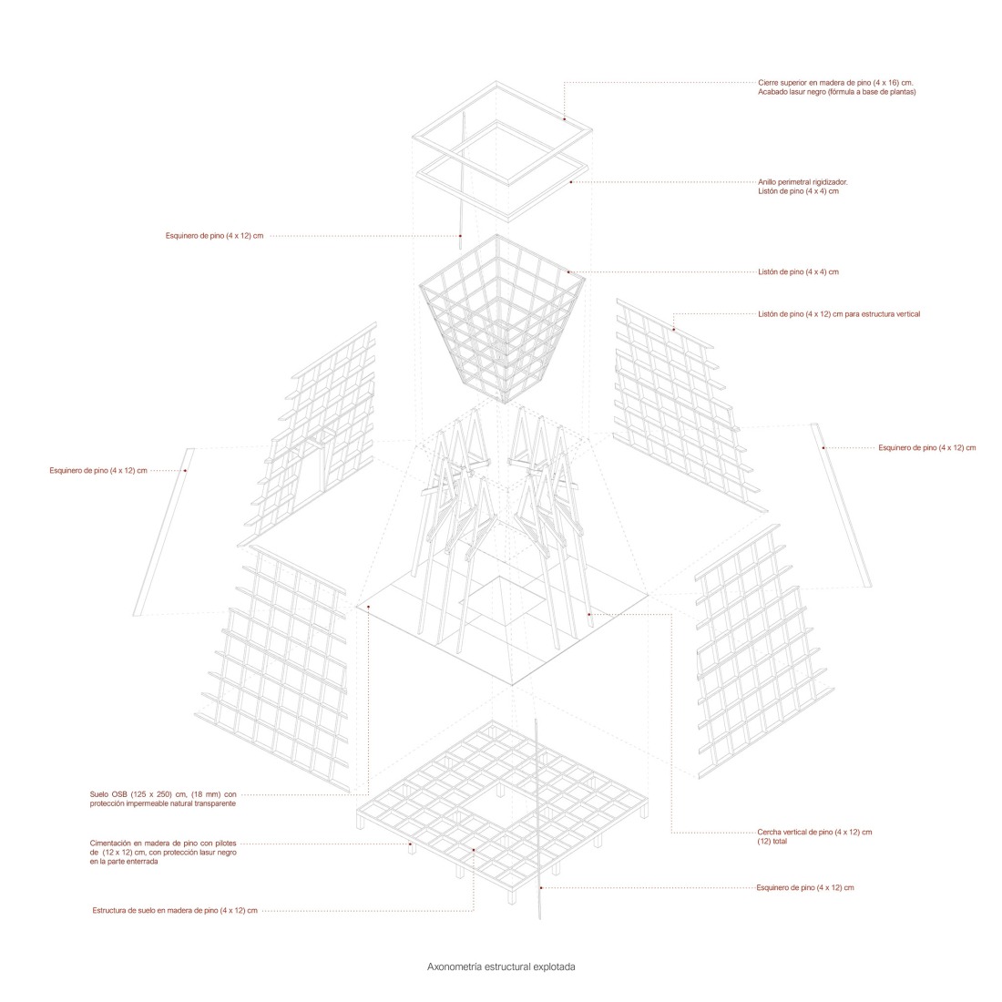 Axonometry. COMPLUVIUM by P + S  Estudio de Arquitectura.