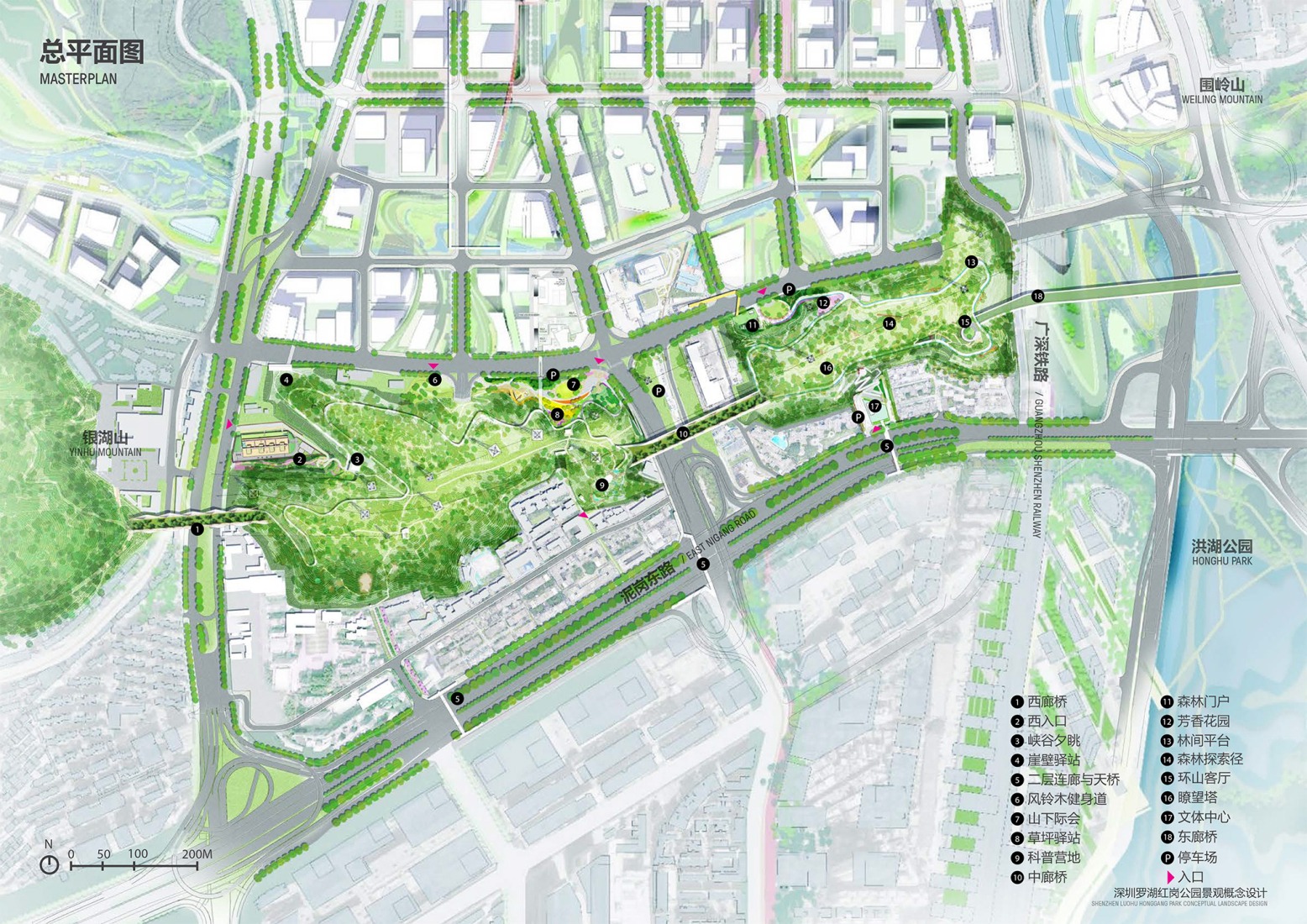 Plano director. Parque Hong Gang por SWA.