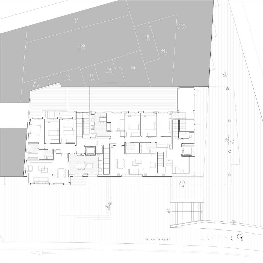 Ground floor plan. Magno Building by Javier Prieto Arquitectos.