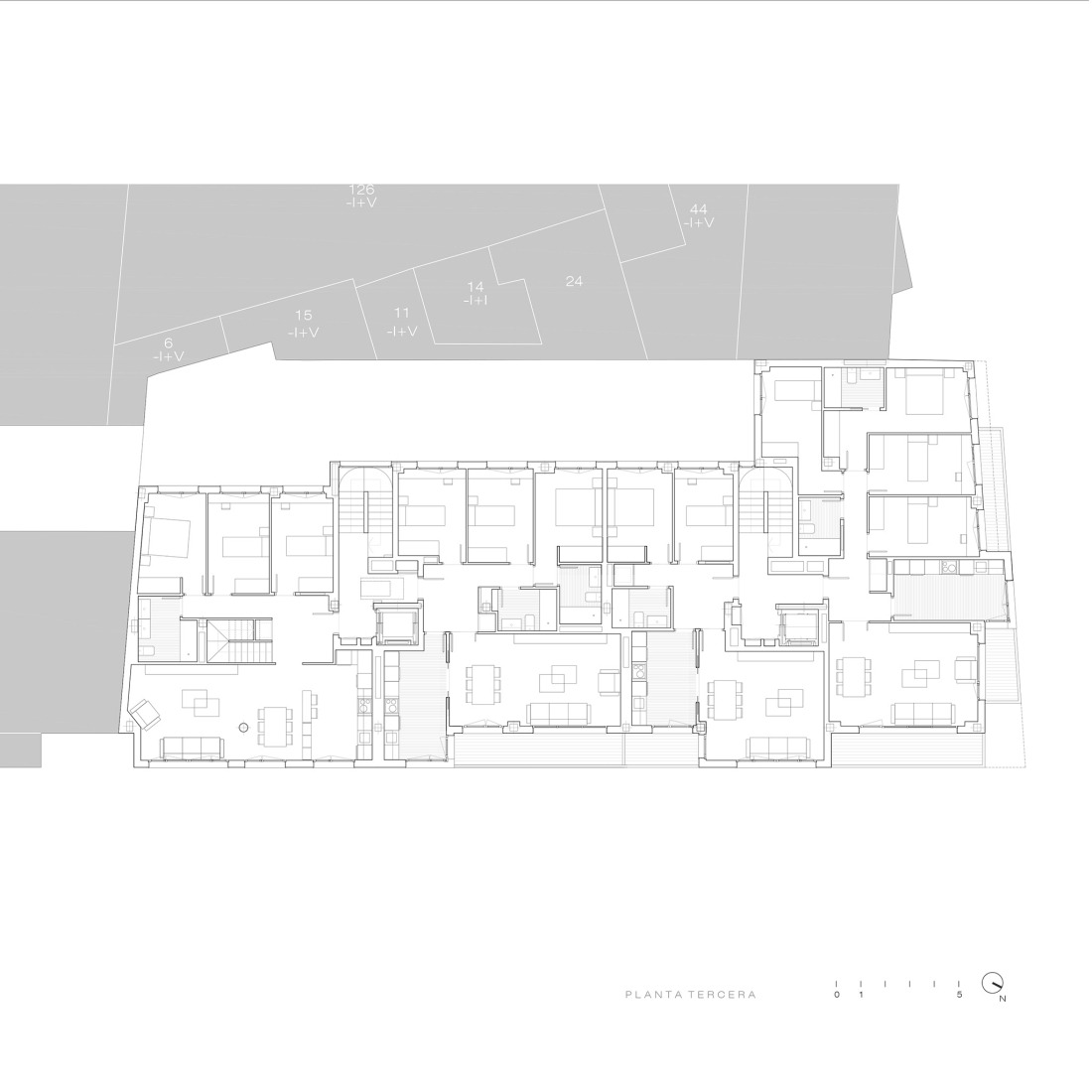 Floor plan level 3. Magno Building by Javier Prieto Arquitectos.