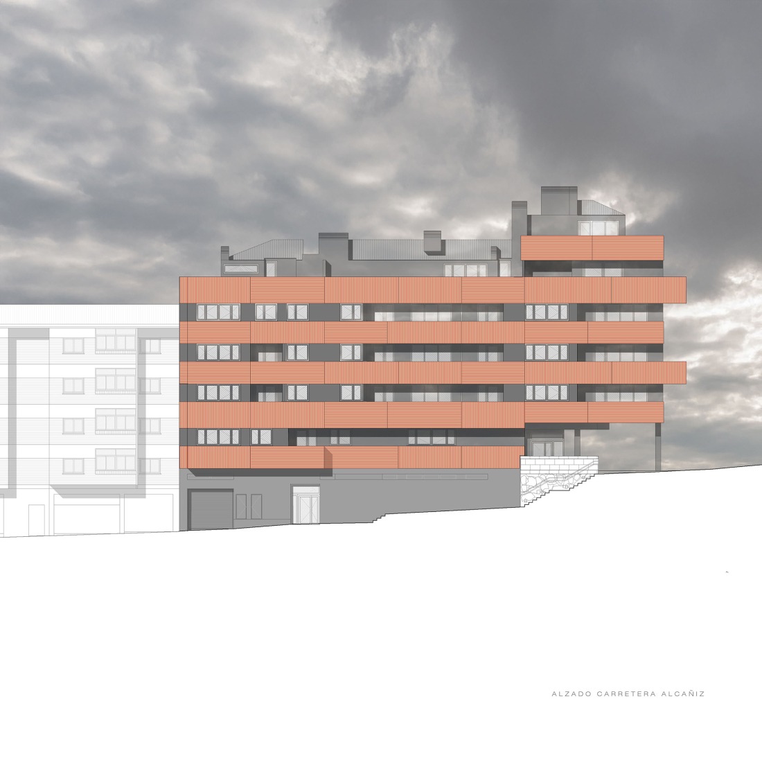 Elevation. Magno Building by Javier Prieto Arquitectos.