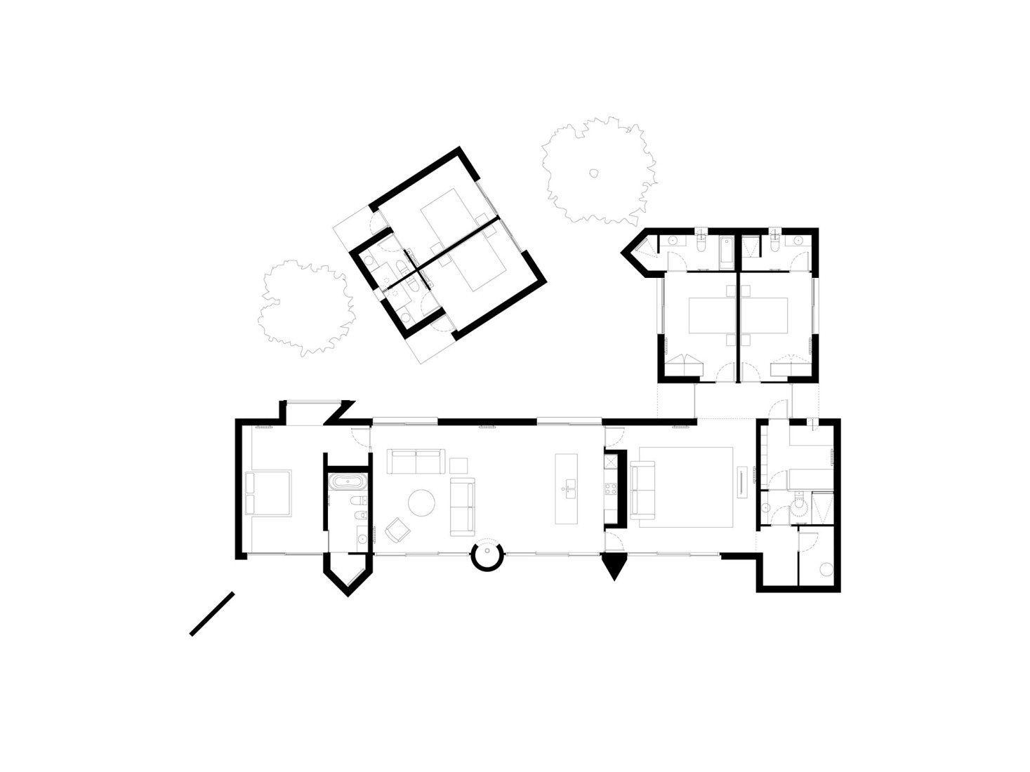 Plano de planta. Casa Calera y Chozas por Jorge Vidal.