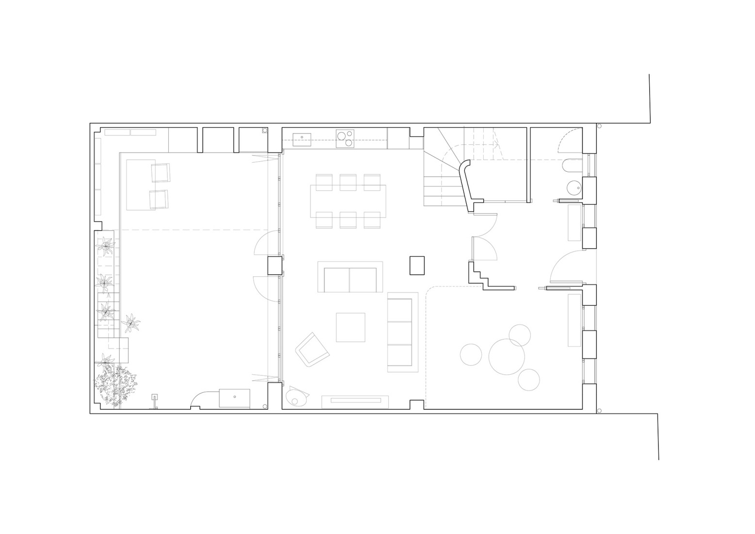 Plano de planta baja. Casa del filósofo por José Costa. 