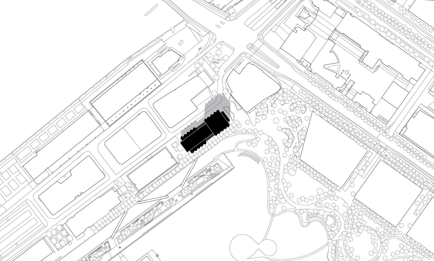 Plano de situación. The Sax por MVRDV.