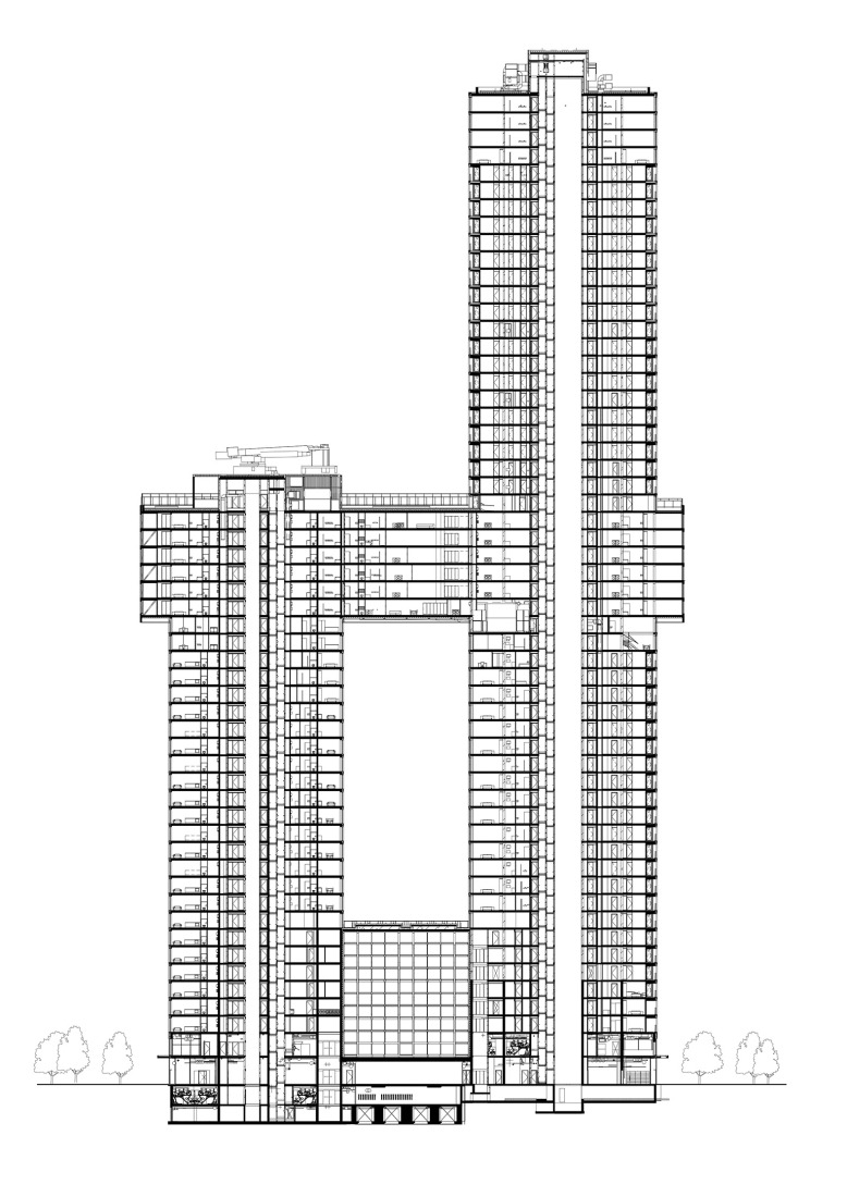 Sección. The Sax por MVRDV.