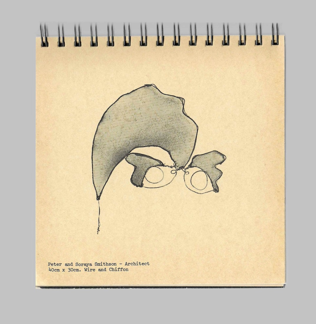 Dibujo- Peter and Soraya Smithson. «Theo Crosby: 100 vidas». Imagen cortesía por Pentagram’s Osh Gallery.