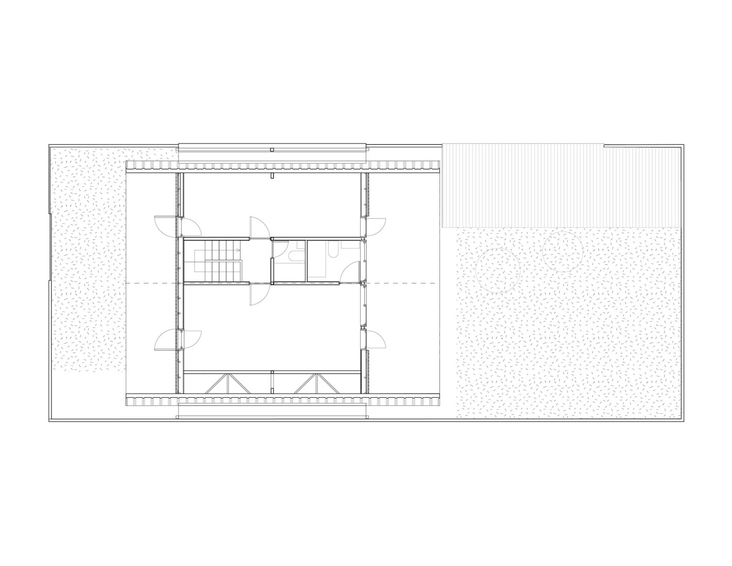 First floor plan. ZA House by Rodrigo Valenzuela Jerez.